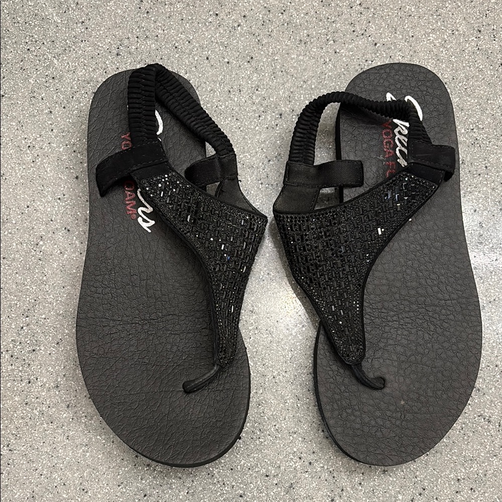Skechers Black Sandals with Adjustable Straps